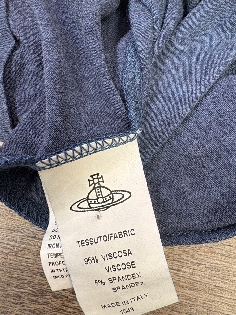 Vivienne Westwood Anglomania Draped Scarf Neck Midi Dress Blue Made in Italy - Picture 6 of 13